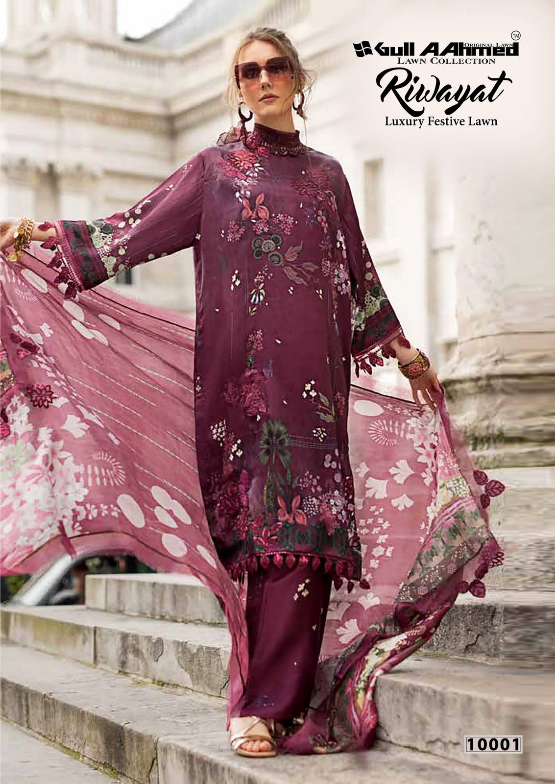 Riwayat Vol 10 By Gull A Ahmed Lawn Cotton Pakistani Dress Material Orders In India